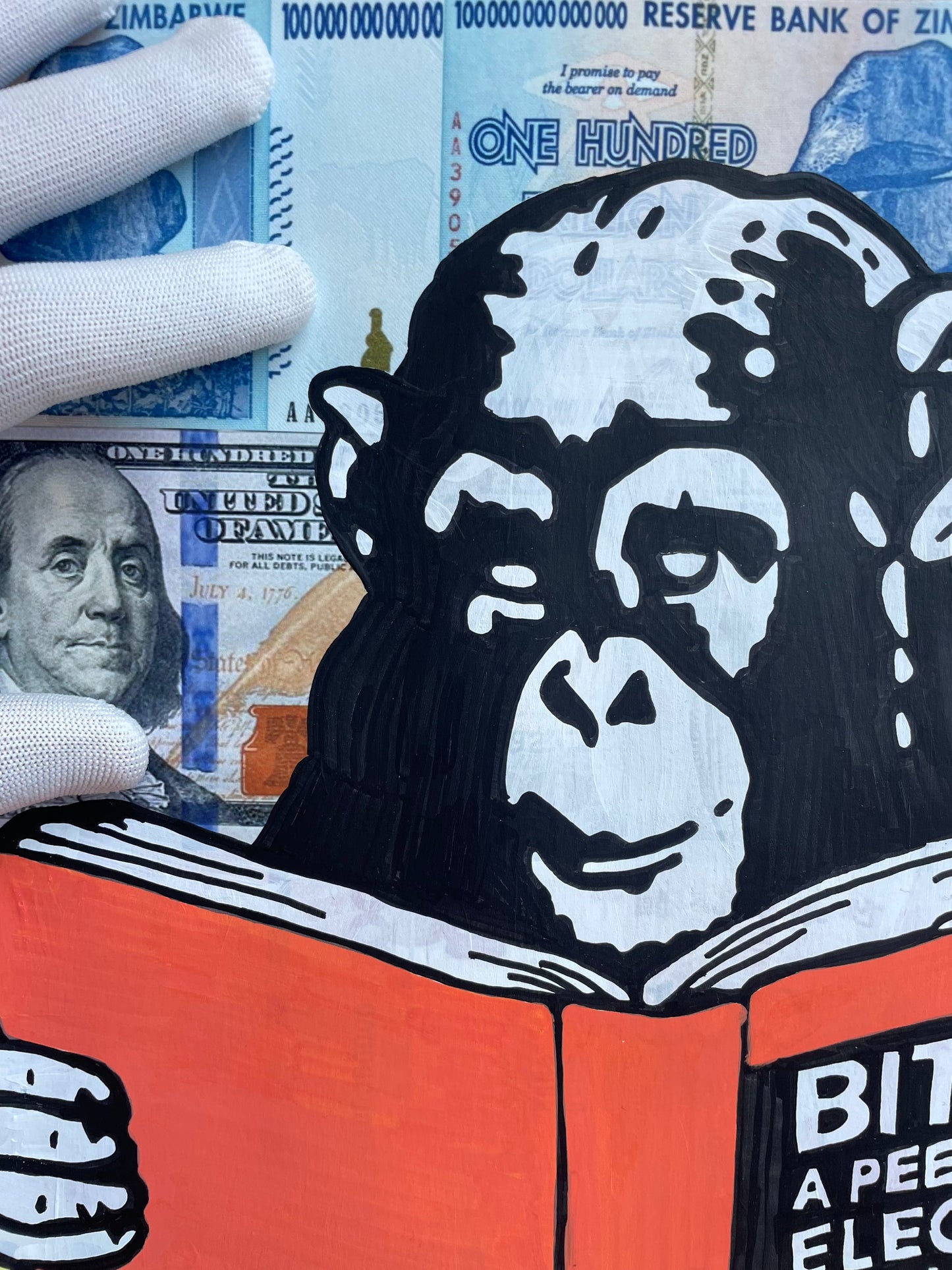 #3/3 Acrylic Paint "Reading Monkey"
